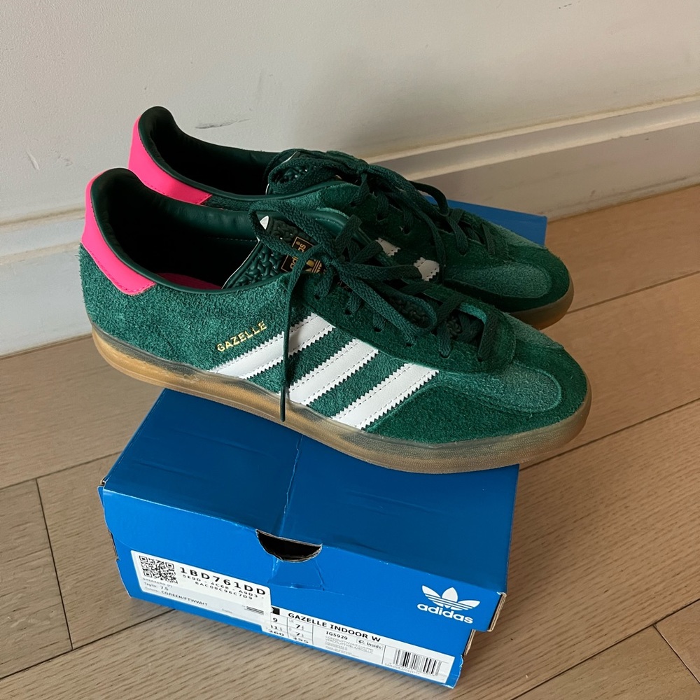 Adidas green pink gazelle